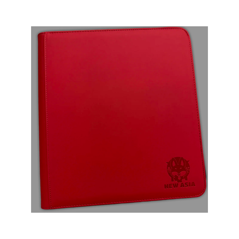 Classeur Toploader rouge avec Zip New Asia