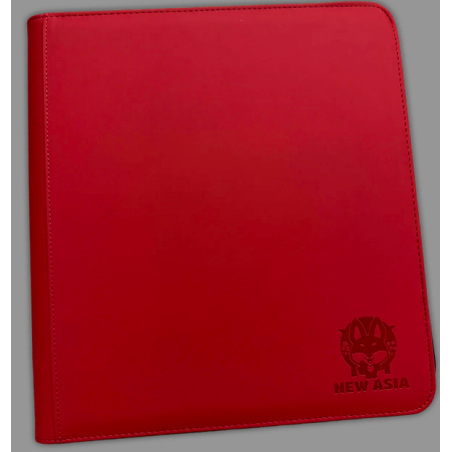 Classeur Toploader rouge avec Zip New Asia